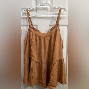 NWOT Torrid Mustard Lace Trim Cami Style Top